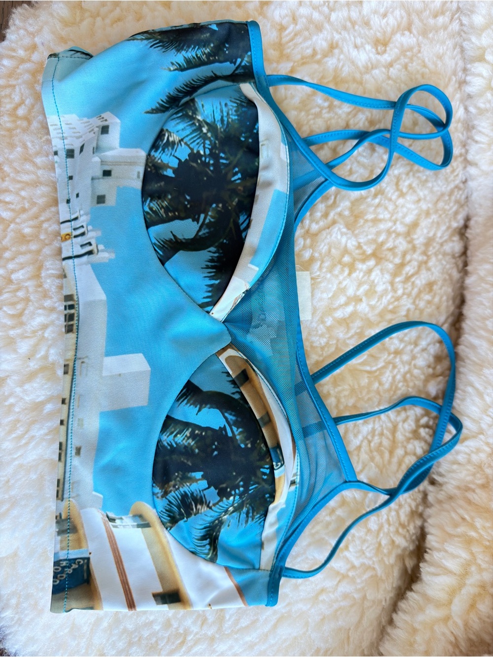 Desigual x Esteban Cortázar Sky Blue Tropical Crop Top